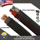 100 Ft 1 2  Black Expandable Wire Cable Sleeving Sheathing Braided Loom Tubing 