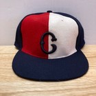  nwt  Cleveland Buckeyes Negro League Baseball Museum Red blue Fitted Hat 7 1 2