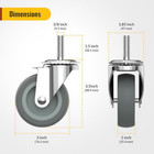 3 Inch Caster Wheels Threaded Stem Casters Set Of 4 Heavy Duty Swivel Wheel