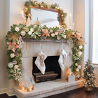 9 Feet Pre-lit Christmas Garland With Lights For Mantle  Battery Operated