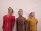 Lot 3 Vintage Renwal Dollhouse Family Hard Plastic Jointed Figure Man Woman Doll