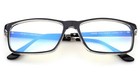 Blue Ray Blocking Reading Glasses For Men Large Rectangular Frame W  Hard Case