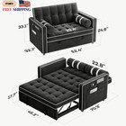 3-in-1 Futon Sleeper Sofa Bed Pull Out Couch With Usb Charging   Side Pockets   