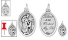 1-inch Silver St  Francis Medal - Bless And Protect My Pet Pendant For Necklaces