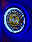 Pga Golf Tour Oldlogo Golfer Club House Man Cave Neon Style Retro Led Clock Sign