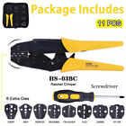 Ratcheting Crimping Tool Kit Cord End Terminals Wire Crimper Pliers W  8 Dies
