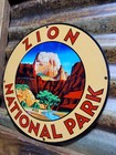 Vintage Zion National Park Sign Old Forest Service Utah Hiking Camping Ranger 