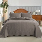 Summer Quilted Bedspread Microfiber Bedding Set With Pillow Sham Twin Queen King