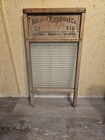 Antique National Washboard Co  No  510 Glass Laundry Washboard Saginaw