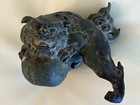 Japanese Antique Bronze Lion  8  X 7 5   X  6   4lbs