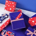 Reversible Independence Day Wrapping 17in X 16 4ft Independence Day-red Stars