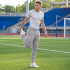 Adidas Men s Team Issue Grey Tapered Athletic Training Pants Ankle Zip S-3xl New