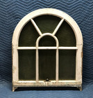 Antique 7 Lite Arch Top Stained Glass Window Sash 27x31 Drop Corbels Vtg 69-26b