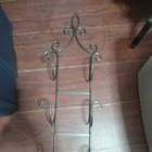 Wrought Iron steel Wall Mounted Plate Display Rack 40 In Length  Holds Four 