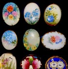 Lot Antique Hp Porcelain Brooches Victorian Portrait  Limoges  Russian  Satsumi