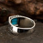 925 Sterling Silver Turquoise Men s Ring 12mm Square Signet Vintage All Sizes