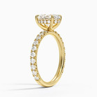 2 Ct Oval Cut Lab Grown Diamond Hidden Halo Engagement Ring 14k Yellow Gold