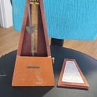 Seth Thomas Wooden Pyramid Metronome W  Removable Lid Mechanical Analog Brown