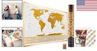Large Scratch Off World Map With Flags - 24x17 Easy To Frame Travel Map Poster