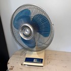 Vtg 70s Or 80s Lasko 16  Oscillating 3 Speed Fan Type-16 Clear Blue Blades Retro