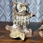 Pair Of Vintage Homco Ceramic Great Horned Owls   1114