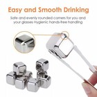 Stainless Steel Chilling Stones Rocks Reusable Ice Cubes With Tongs For Whiskey