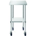 Stainless Steel Work   Prep Table W  Casters  Nsf Commercial Restaurant Kitchen