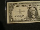 1957  Star Note  1 Silver Certificates Blue Seal Choice Unc  A
