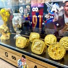 Lionel Messi Football Championship 2 Trophy   8 Rings   1 Ball With Display Case