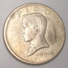 1972 Philippines One 1 Piso Rizal Arms Coin Vf Tone