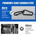 Kinlink 10 Pack Black Carabiner Clip  1 57 Inch Heavy Duty Spring Snap Hook  Sma