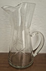 Vintage Mcm Starburst Glass Cocktail Pitcher Ice Lip Hourglass - Ds31