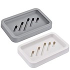 2pcs Draining Soap Dishes  Dishwashing Sponge Soap Holder With Water Tray  