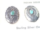 3 Native American Navajo Indian Sterling Silver Turquoise Buttons Nos