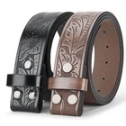 Western Belt Handmade Strap Men s Full Grain Leather No Buckle Cowboy Rodeo Belt