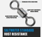 100 50x Rolling Barrel Swivel 220 Lb Fishing Swivels Solid Ring   3 0   -  