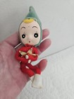 Vintage Knee Hugger Elf Pixie Doll Figurine Holding A Star Christmas Ornament 