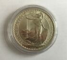 2002 Silver Britannia 1oz 1 Ounce 2 Pounds  958 Fine Silver Coin In Pouch