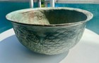 Large Antique Or Vintage Heavy Bronze Chinese Pattern Planter Bowl 12 1 2  X 6 
