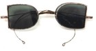 Antique Double D Railroad Safety Eyeglasses Tinted Lenses Spectacles   Case