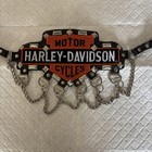 Authentic 90s Harley Davidson Jewelry Boot Chocker Necklace Enamel Logo Used 219
