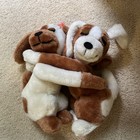 Dakin  1976 Brown   White Dogs  Hugging Plush Stuffed Animals  Puppy Love   