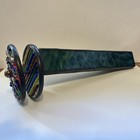 Vtg Kaleidoscope Stained Glass Double Wheel Blue   Green 9 5  Euc Amazing Views