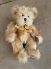 Russ Berrie Pennington Teddy Bear From The Past Gold Shiny Velvet Paws Bow 10 