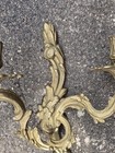 Vintage French Louis Xvi Cast Brass Rococo Orange Wall Sconce Double Candelabra 