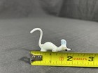 Vintage Hand Blown Glass White Mouse Animal Art Sculpture Cute Goofy Face