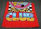 Vintage Mickey Mouse Beach Club Towel 90s Checkered Flag Summer Pool Swimming