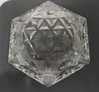 Vintage Lead Crystal Cut Clear Glass Cigar Cigarette Ashtray Heavy 6    Diameter