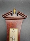 Vtg Taylor Mahogany Brass Weather Station Barometer Thermometer Usa- As Is 