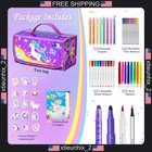 Kids Art Set With 56 Washable Markers  Crayons  Stickers   Case